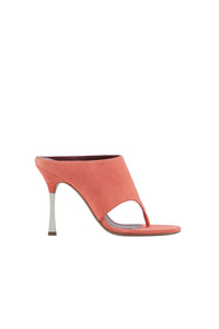 Mules à talons Lorena 100 en daim - Coral