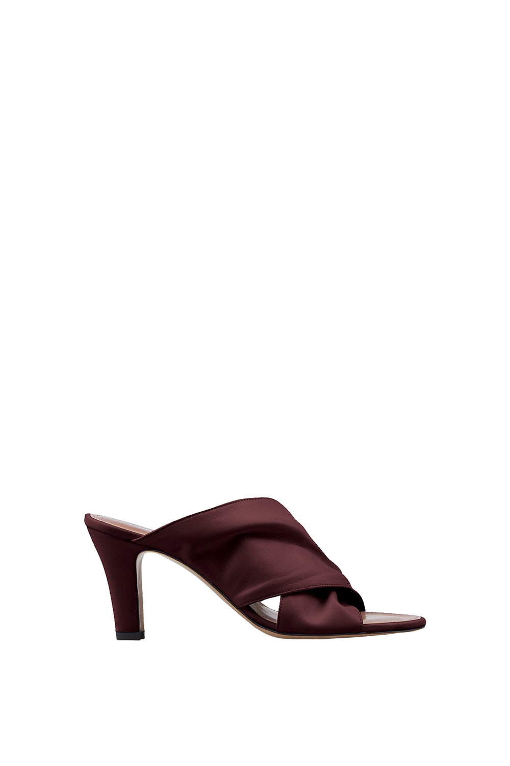 Mules à talons Maria 75 en cuir - Rouge Noir