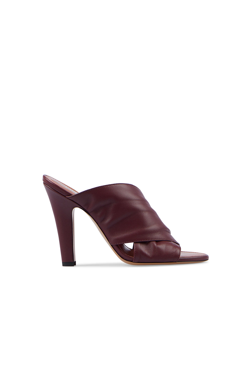 Mules à talons Maria 100 en cuir - Rouge Noir