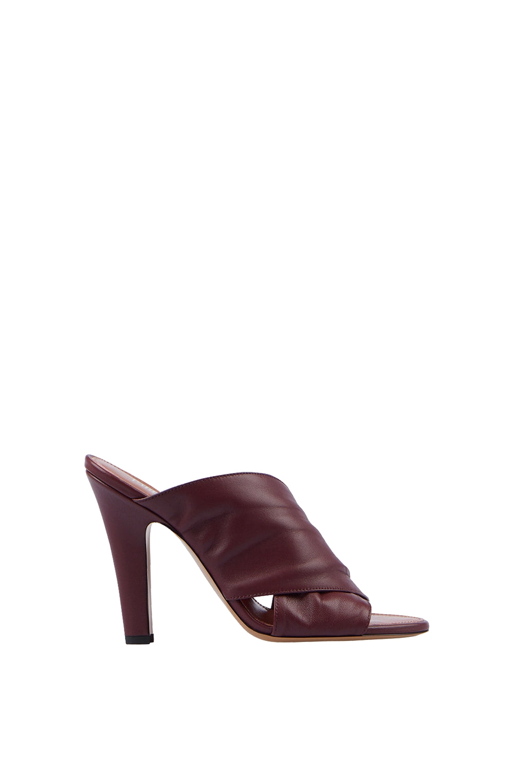 Mules à talons Maria 100 en cuir - Rouge Noir