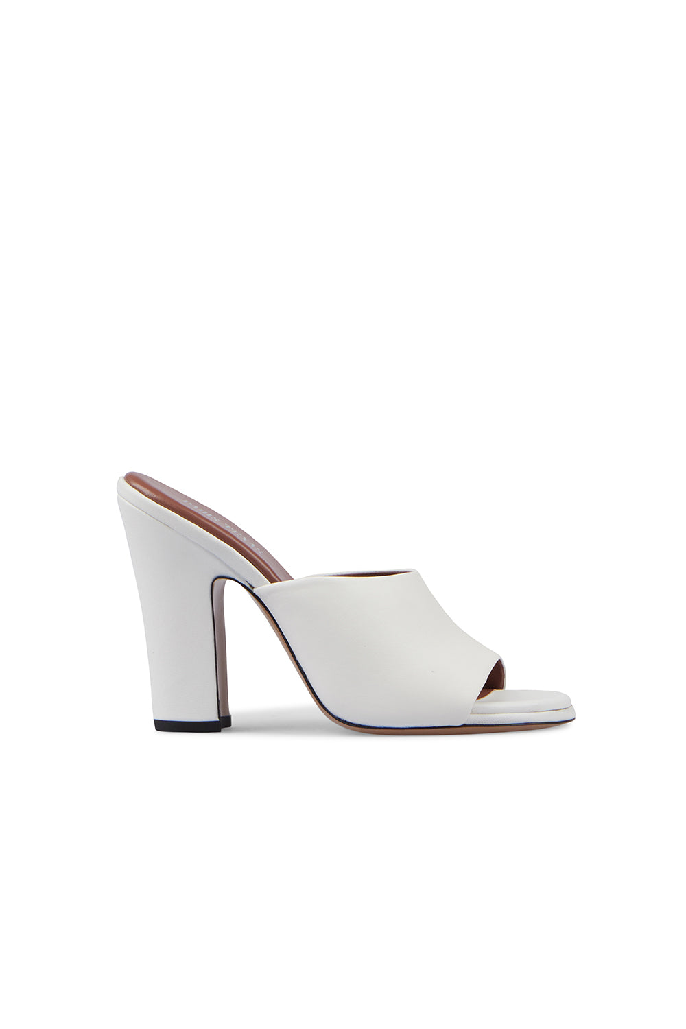 Mules à talons Ava 100 en cuir - White