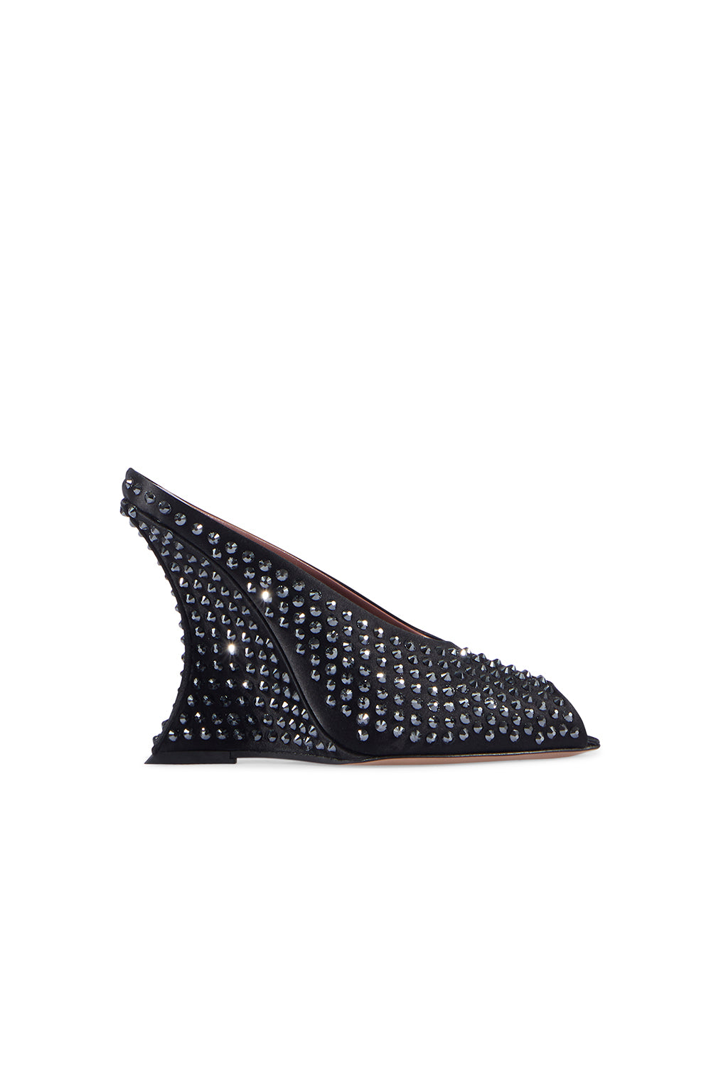 Mules compensées Nina 105 satinées - Onyx