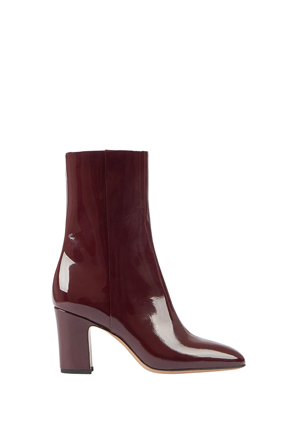 Bottines Lavinia 75 en cuir verni - Pinot Noir