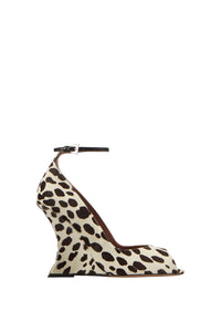 Escarpins compensés Nina en cuir imprimé - White Cheetah