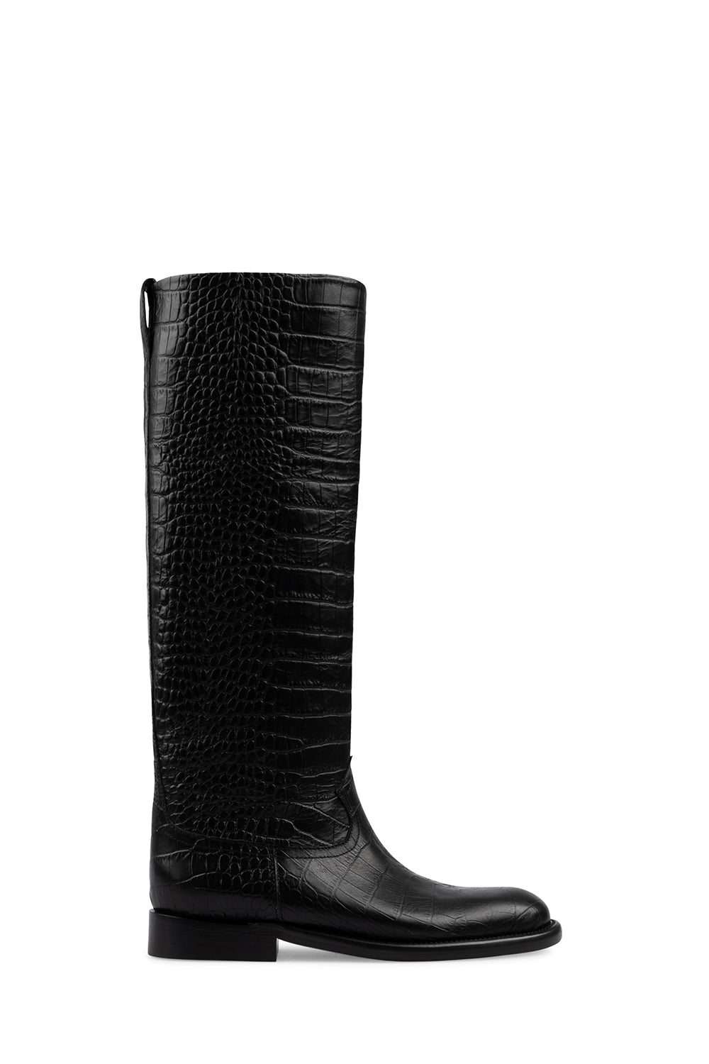 Bottes Montana en cuir embossé - Carbone