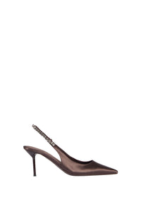Slingbacks Lidia 70 satinées - Ebano Grey Diamond