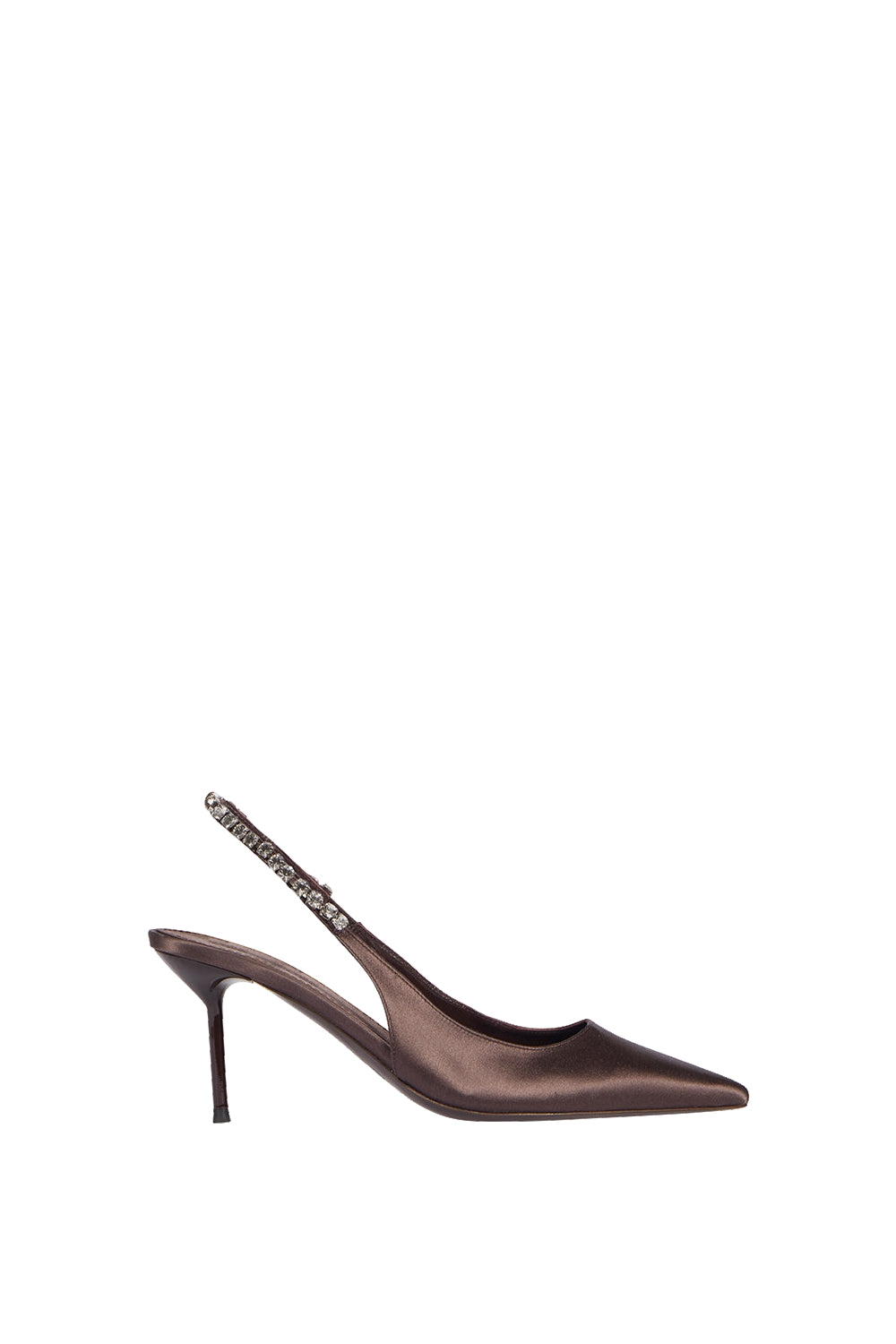 Slingbacks Lidia 70 satinées - Ebano Grey Diamond