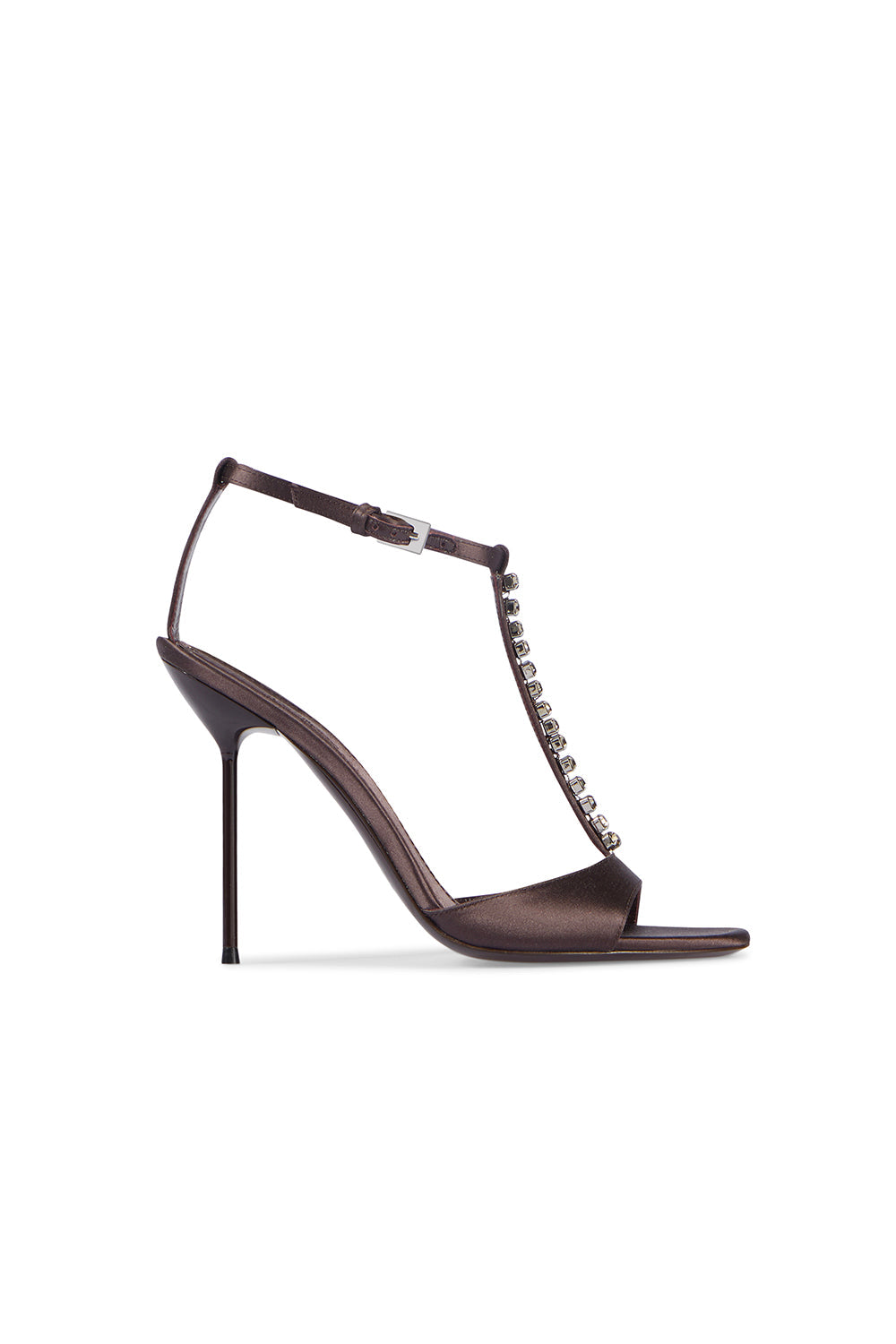 Sandales à talons Lidia satinées - Ebano Grey Diamond