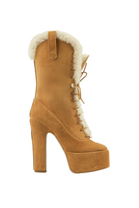 Bottines Winter en daim - Cammello