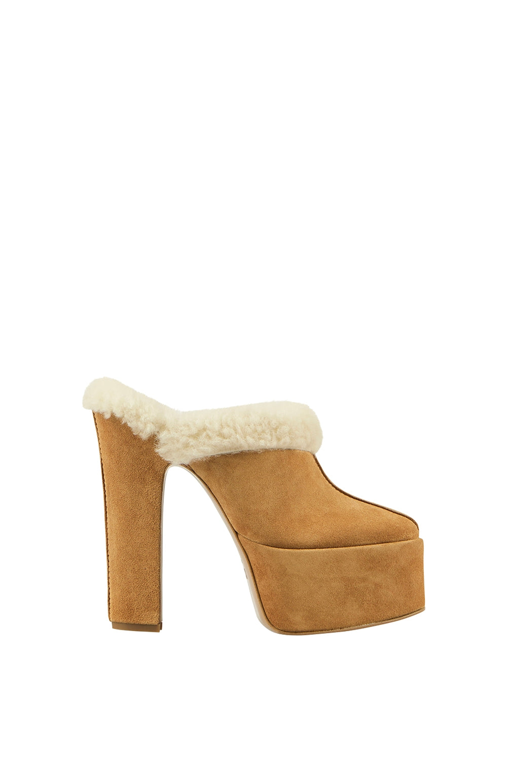 Winter suede platform clogs - Cammello