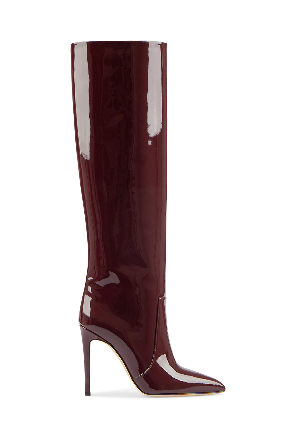 Bottes Stiletto en cuir verni - Pinot Noir