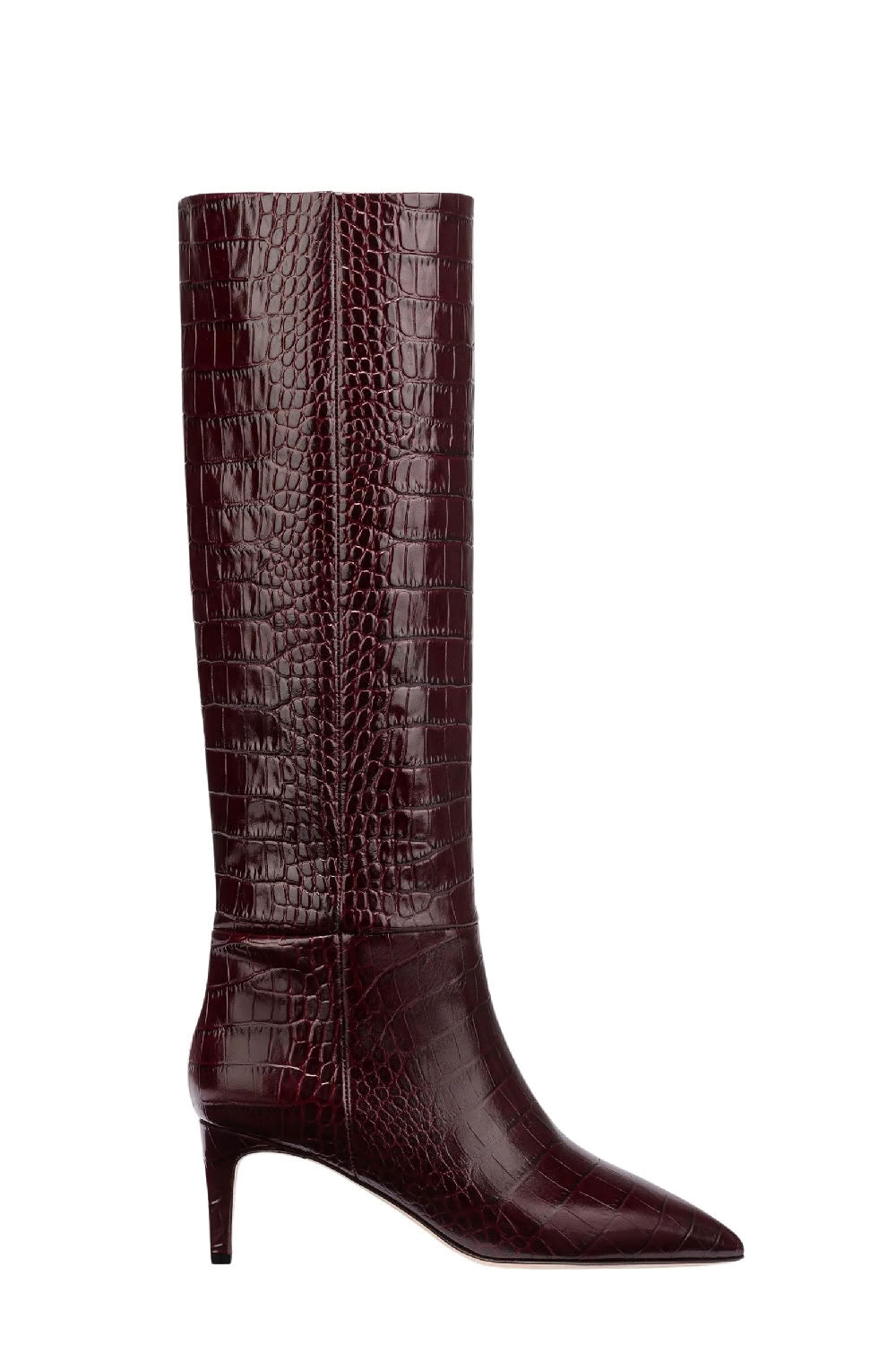 Bottes Stiletto 60 en cuir embossé - Rouge Noir