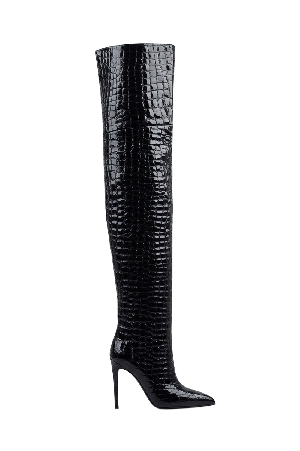 Cuissardes Stiletto en cuir embossé - Black