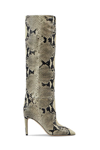 Bottes Stiletto 85 en cuir embossé - Naturale