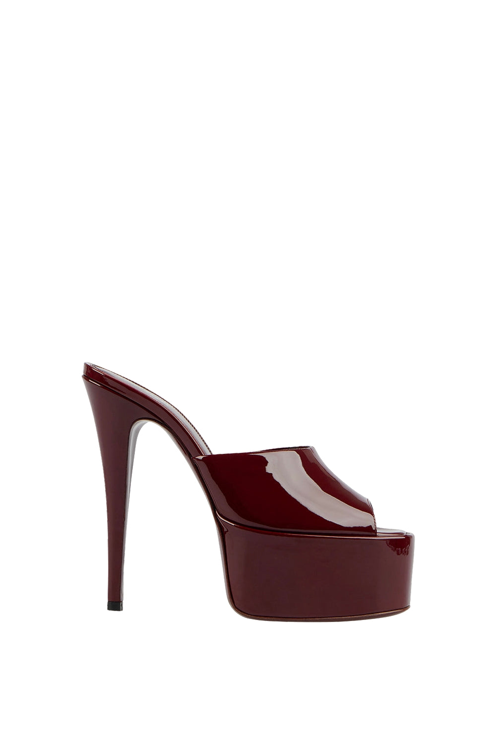 Marina platform mules in patent leather - Red and Black