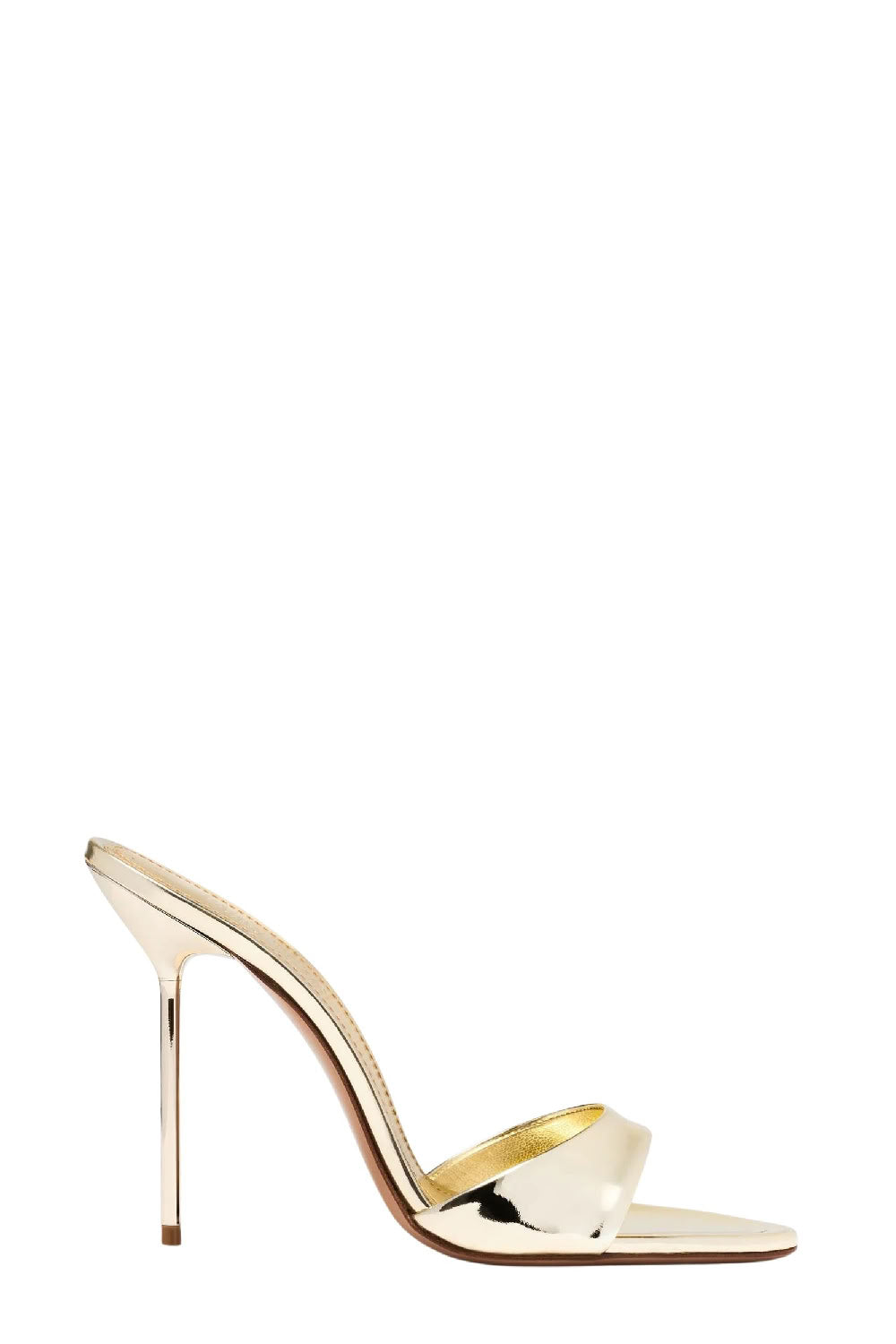 Mules à talons Lidia en cuir irisé - Gold
