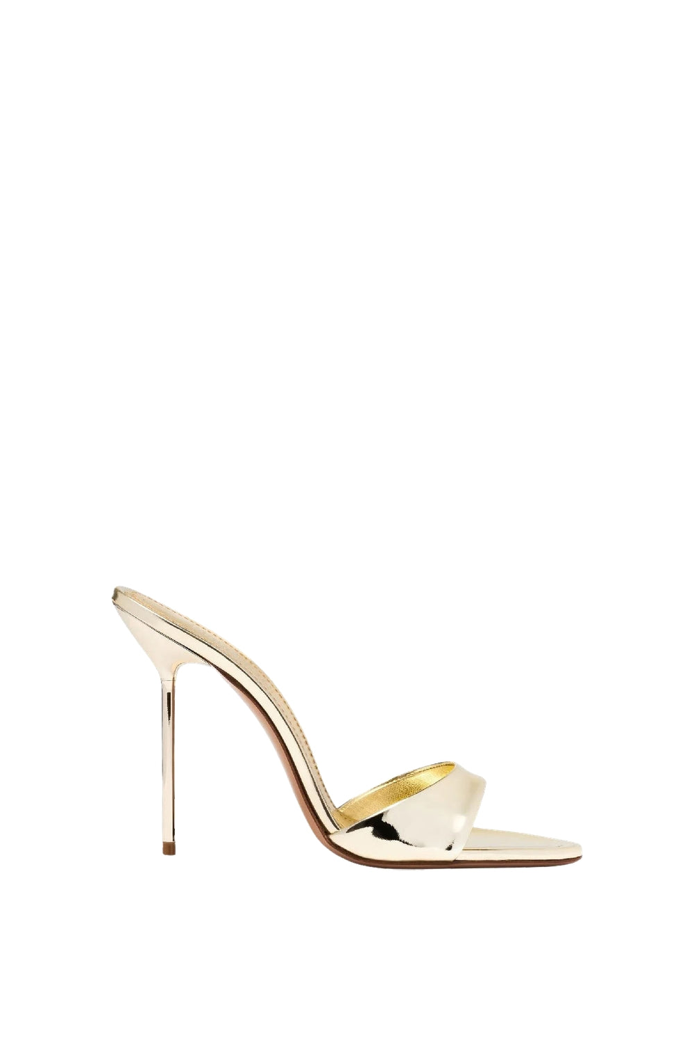 Mules à talons Lidia en cuir irisé - Gold