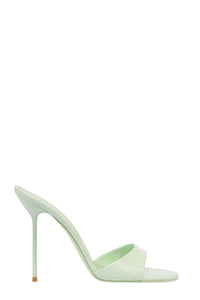 Mules à talons Lidia 105 en cuir verni - Celadon
