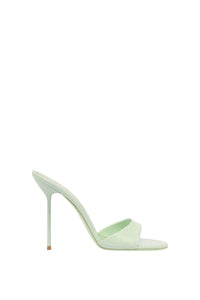 Mules à talons Lidia 105 en cuir verni - Celadon