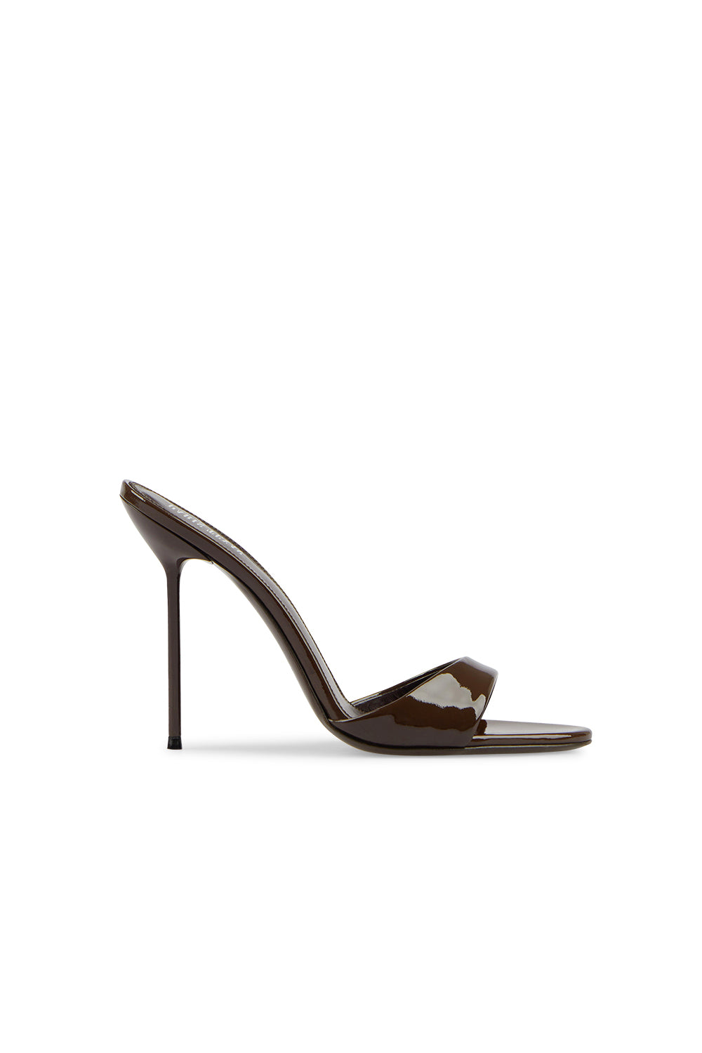 Mules à talons Lidia 105 en cuir verni - Ebano