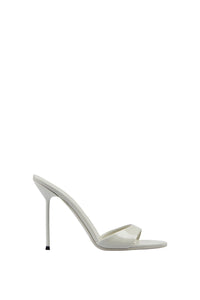 Mules à talons Lidia 105 en cuir verni - Ice Grey