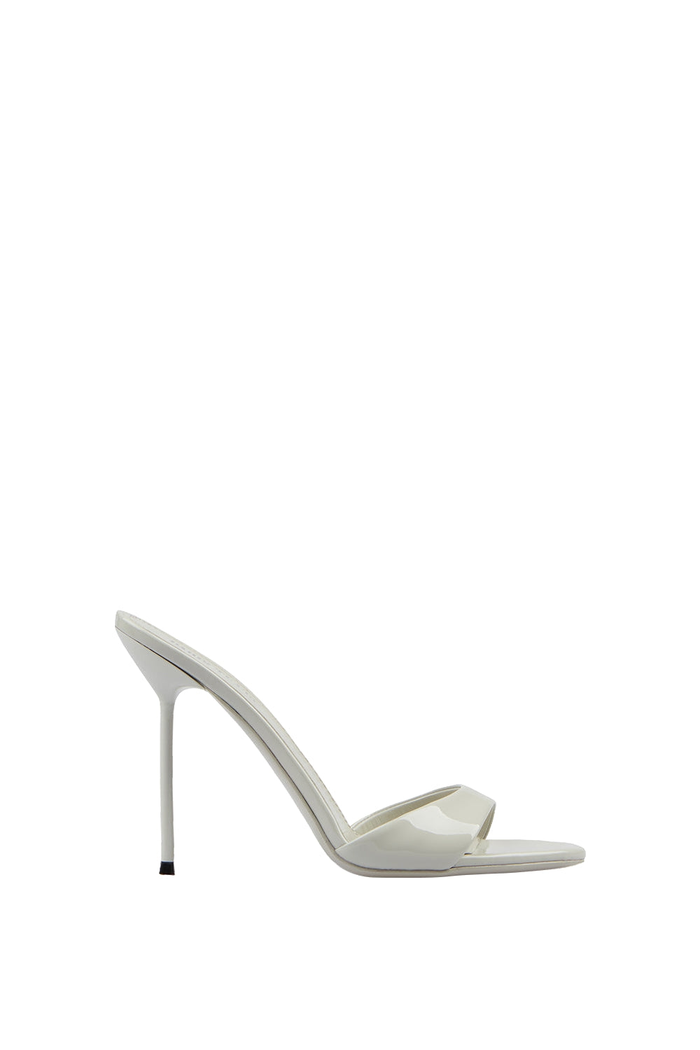 Mules à talons Lidia 105 en cuir verni - Ice Grey