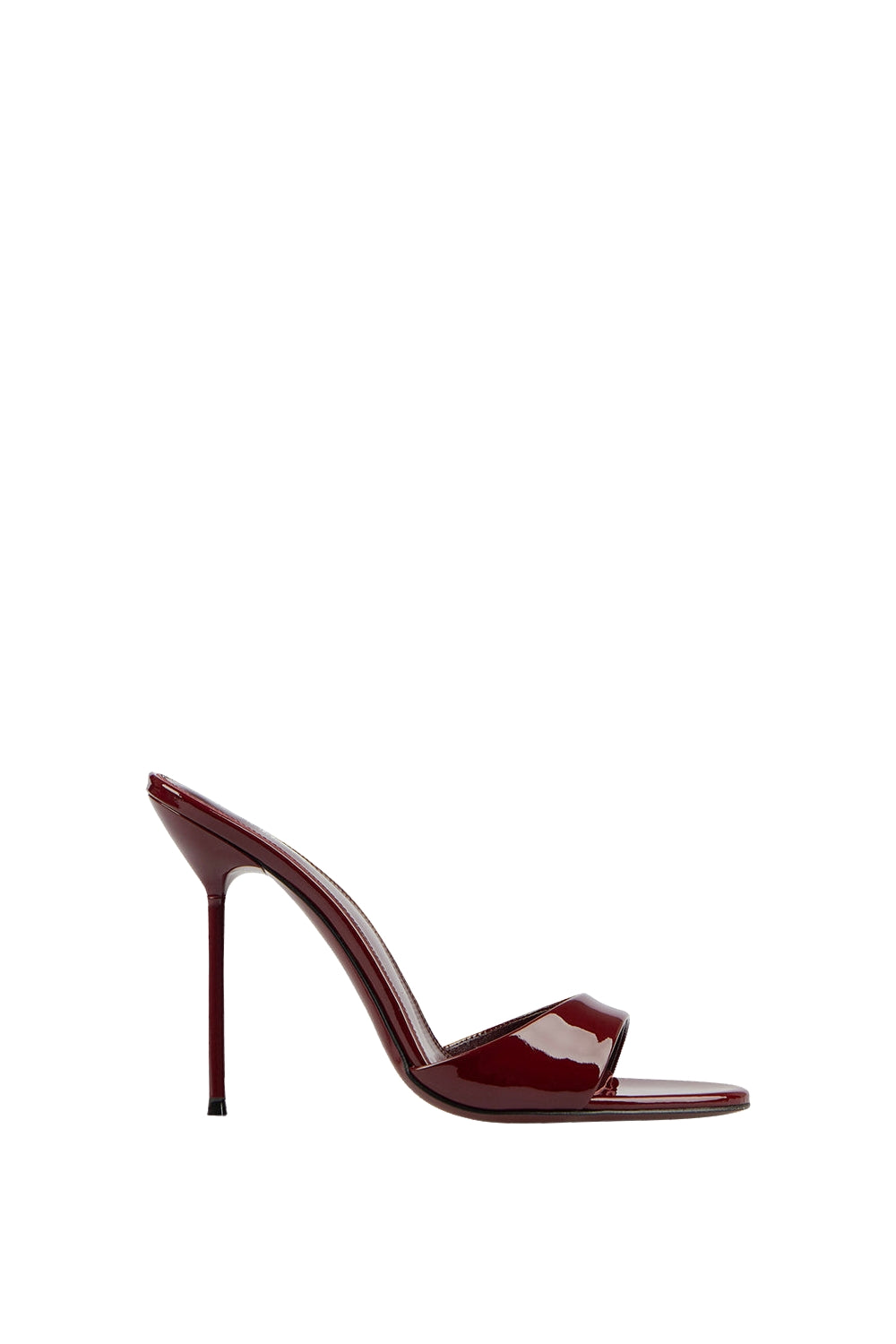 Mules à talons Lidia 105 en cuir verni - Rouge Noir