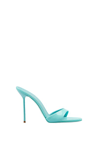 Lidia 105 patent leather heeled mules - Turchese