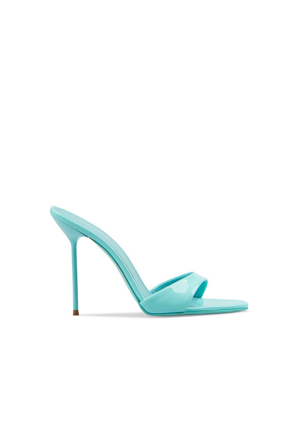Mules à talons Lidia 105 en cuir verni - Turchese