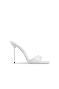 Mules à talons Lidia 105 en cuir verni - White