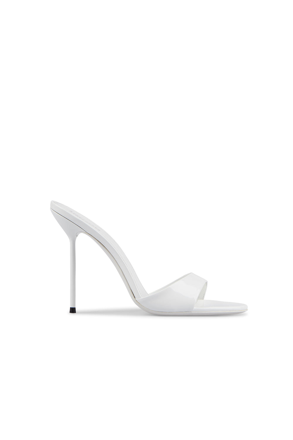Mules à talons Lidia 105 en cuir verni - White