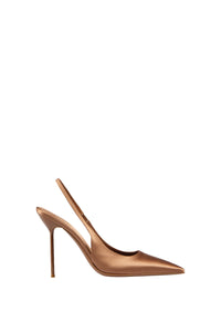 Slingbacks Lidia satinées - Caramel