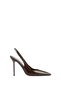Slingbacks Lidia en cuir verni - Ebano