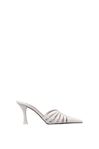 Nadia leather mules - White