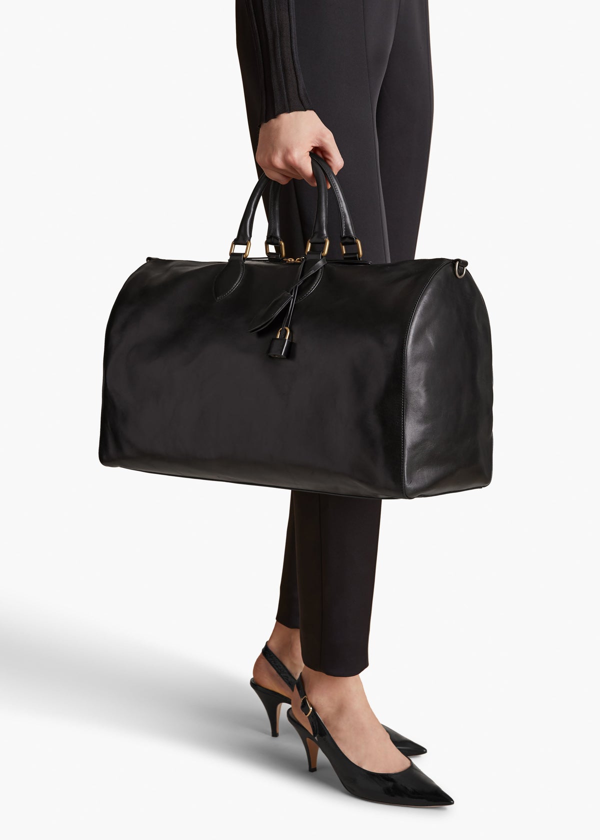 Black Pierre Weekender Bag In Black Leather - Black