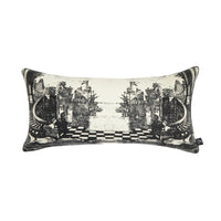 Giardino Settecentesco cashmere cushion - Black & White