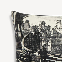 Giardino Settecentesco cashmere cushion - Black & White