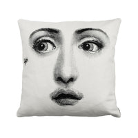 Ape cushion in linen mix - Black & White