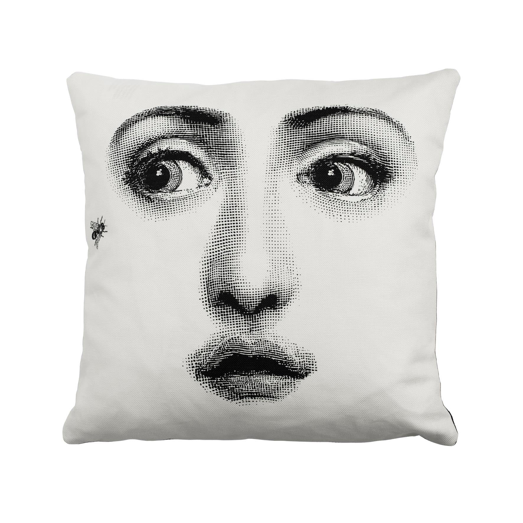 Ape cushion in linen mix - Black & White