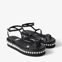 ZNO STOCK 0 / Reco 150 BLACK/WHITE Casual Wedge PINE FLAT
