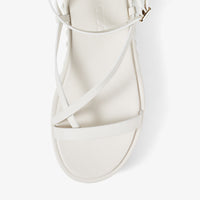 Sandales Pine à plateforme 25 en cuir et perles - Latte & White