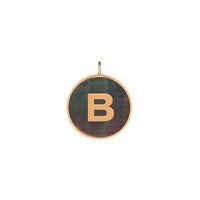 initial ever black MOP disc pendant