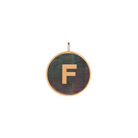 initial ever black MOP disc pendant