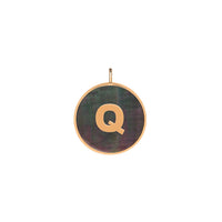 initial ever black MOP disc pendant