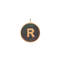 initial ever black MOP disc pendant