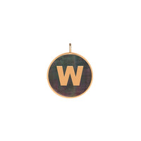 initial ever black MOP disc pendant