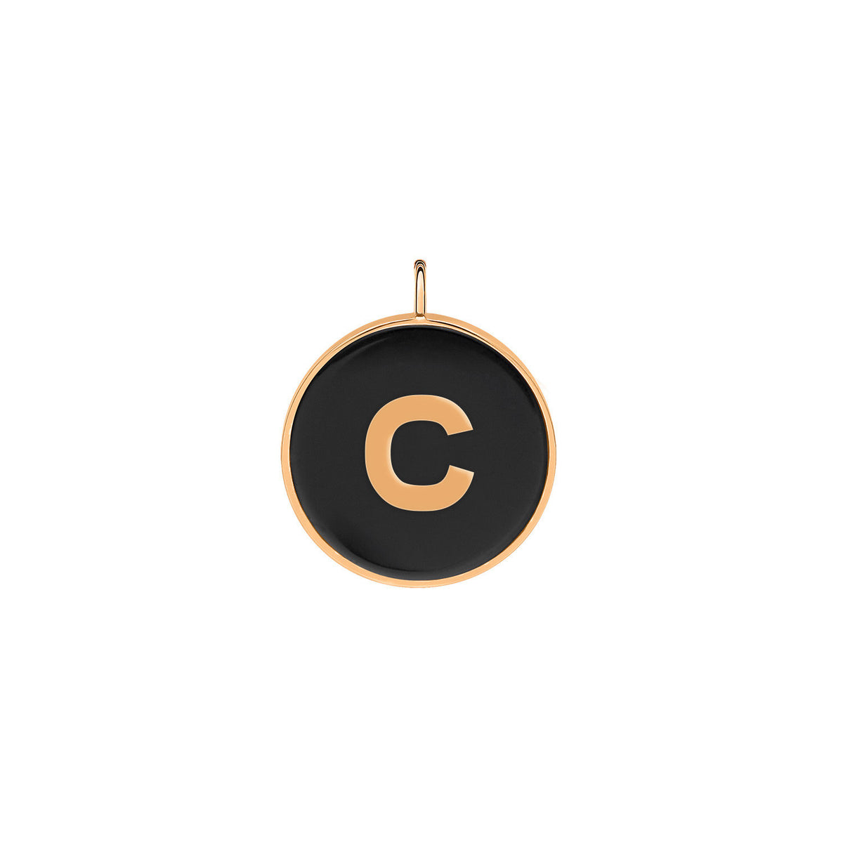 initial ever onyx disc pendant