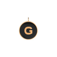 initial ever onyx disc pendant