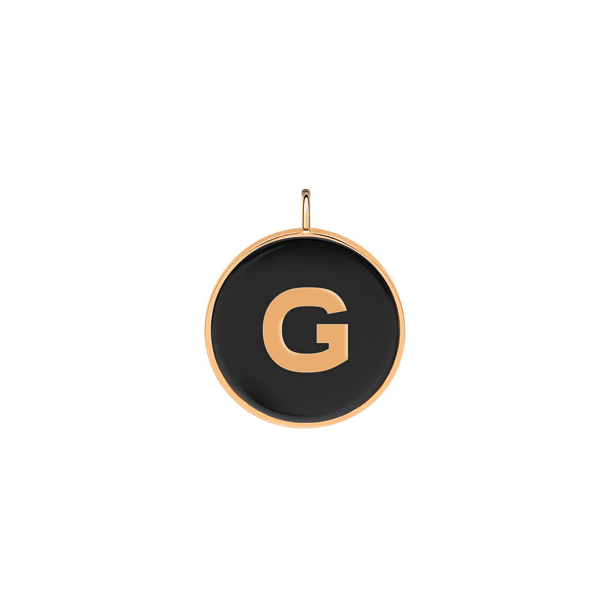 initial ever onyx disc pendant