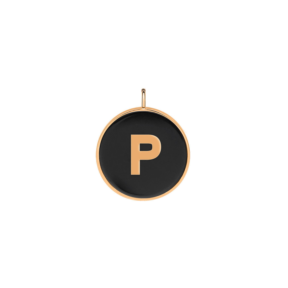 initial ever onyx disc pendant